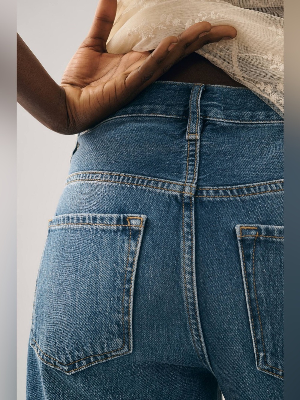 FRAME Le Baggy Palazzo Jeans in Seafarer, Size 26 - Picture 5 of 13
